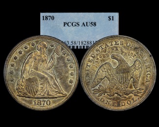 $1-1870-pcgs58