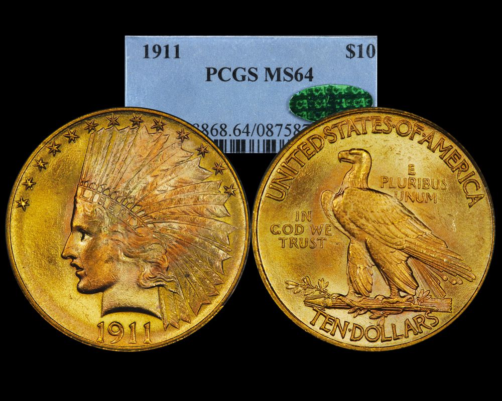 1911-$10-pcgs64